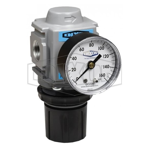 Wilkerson by 1 Series Self-Relieving Standard Compact Regulator with GC230 Gauge, 1/4 in NPT/BSPP-G